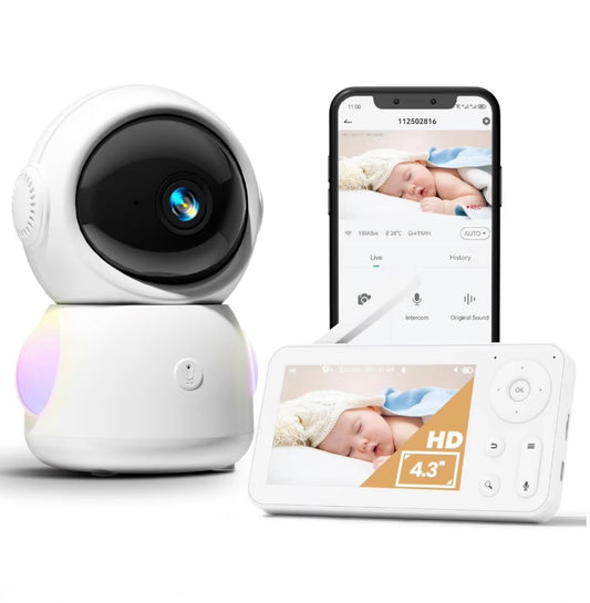 Babyphone Vidéo Connecté Smartphone – Vision Nocturne & Détection des Pleurs – Voltera
